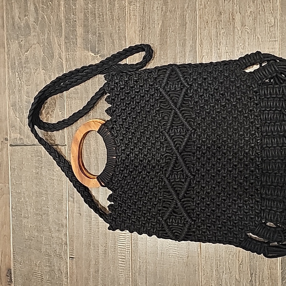 Danielle Nicole Runaway Black Crochet Crossbody B… - image 2